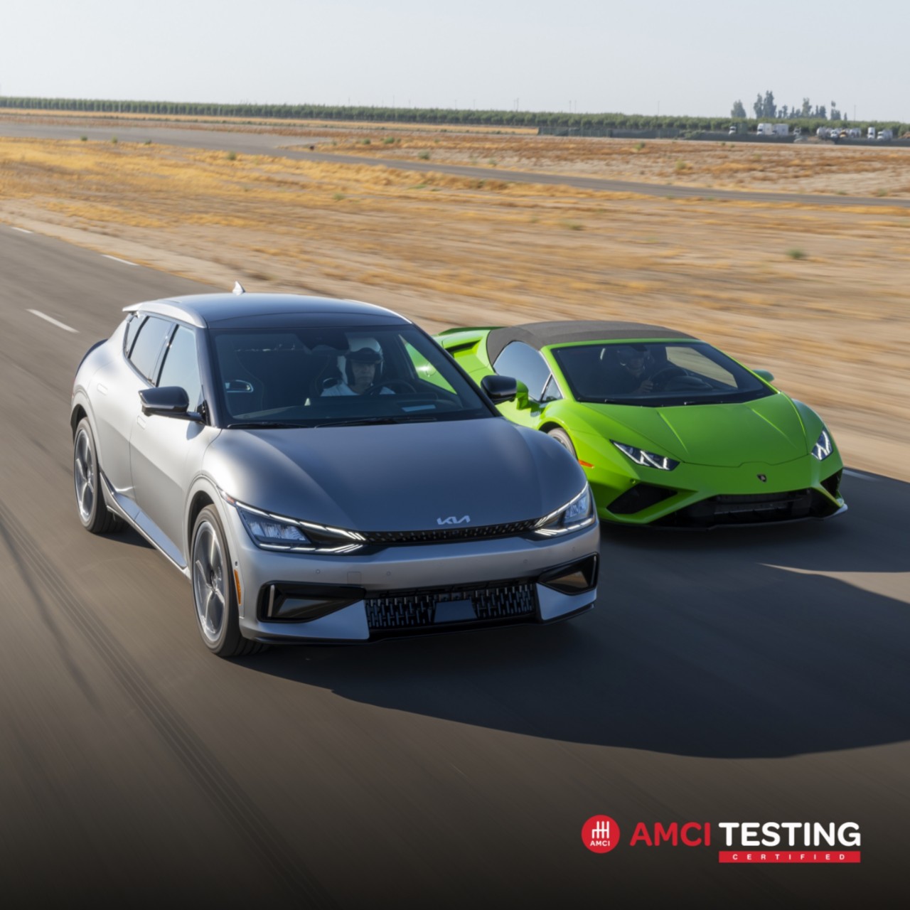 2024 Kia EV6 GT Accelerating Faster Than A Lamborghini Huracan Evo Spyder RWD On An Empty Racetrack 